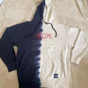 Welcome skateboard black and white split hoodie